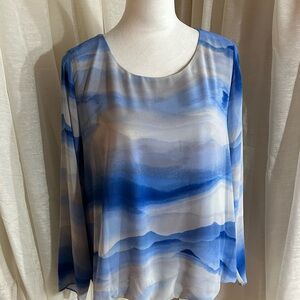 Alfani Ombré type blues in a beautiful blouse.